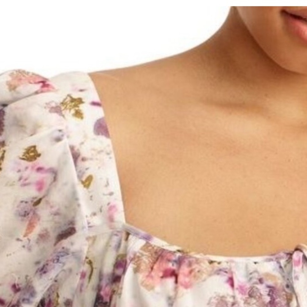 NWT J. Crew X FLORA OBSCRA Floral Square-Neck BLOUSE in KALEIDOSCOPE, 6 - Picture 13 of 14
